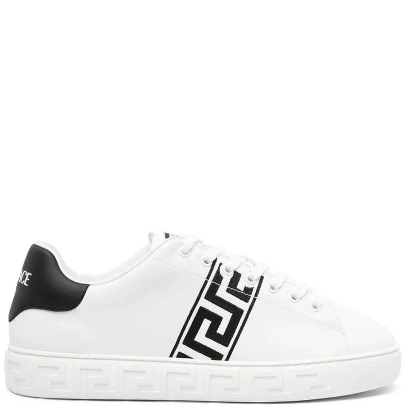 Versace Greca-embroidered leather sneakers