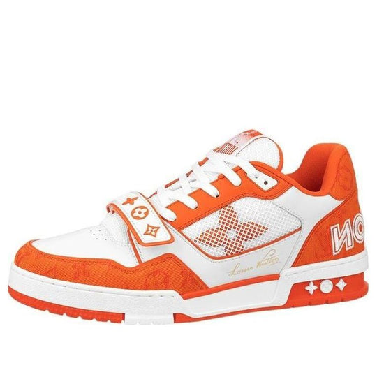 LOUIS VUITTON LV TRAINER 'WHITE ORANGE VELCRO' 1A9ZBI